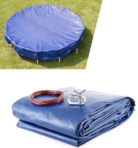 HomeBee® Winter Poolabdeckung, Sommer Poolabdeckung, 2-in-1 Poolplane aus 200g/m² PE Material, UV-resistente Sommer & Winter Solar Abdeckplane, Winterabdeckung, Sommerabdeckung (Rund Ø 520 cm)