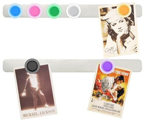 PYJLBX Magnettafel Memoboard Magnetleiste Selbstklebend, Kleine Pinnwand Magnetisch Magnetwand Magnettafel Küche Metallband Edelstahl Magnettafeln mit 7 Starke Magnete für Fotowand Dokumente, 2 Stück
