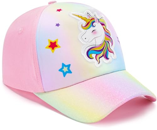 WAWSAM Girls Baseball Cap Unicorn Kids Baseball Hat for Girls Cute Adjustable Snapback Cap Children’s Hat