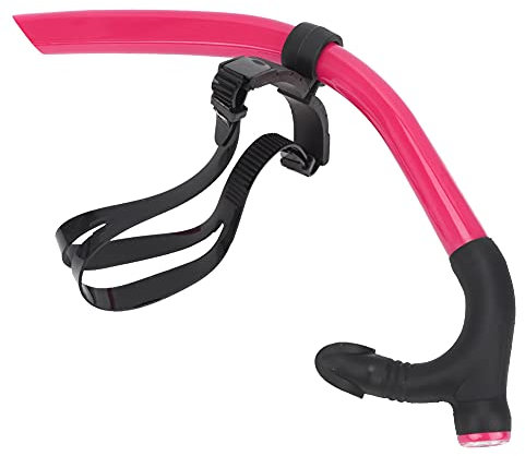 Alomejor PVC-Silikon-Schnorchel, Abnehmbar, mit Verstellbarer Schnalle, Zwei Farben, für Rundenschwimmen und Schwimmtraining (PINK)