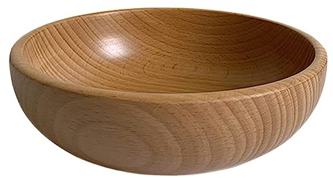 MANAFEEL Plateau de Service de Fruits Grande assiette de fruits en bois japonais bol à salade de fruits en bois massif assiette en bois entière ronde assiette de fruits grande Assiettes de Fruits