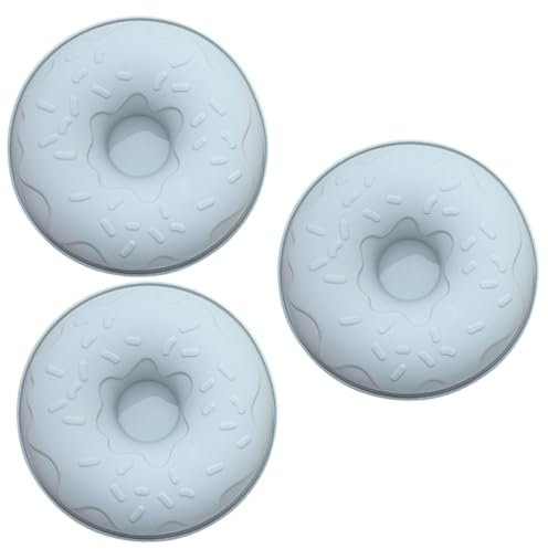 Amosfun 3 Pcs Silicone Doughnut Mould Baking Tool Cake Tray Set Non-Stick Easy to Clean for Celebrations