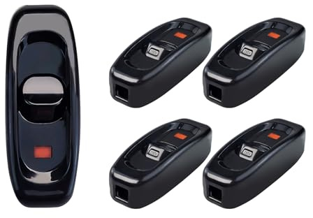 5 interruttori in linea da 250 V, 10 A, da tavolo in linea On/Off, cavo interruttore con indicatore LED, interruttore per dispositivi di piccole dimensioni o luci, lampada da tavolo (nero)