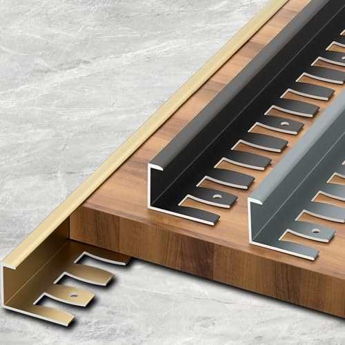 Carpet Door Strips, Fishbone Bars Flooring Edge Trim, Door Strip, Laminate Flooring Trim, Flat Divider Strip for Door Threshold and Joining Flooring Gaps of Laminate Planks Tile(Gray,13-15mm)