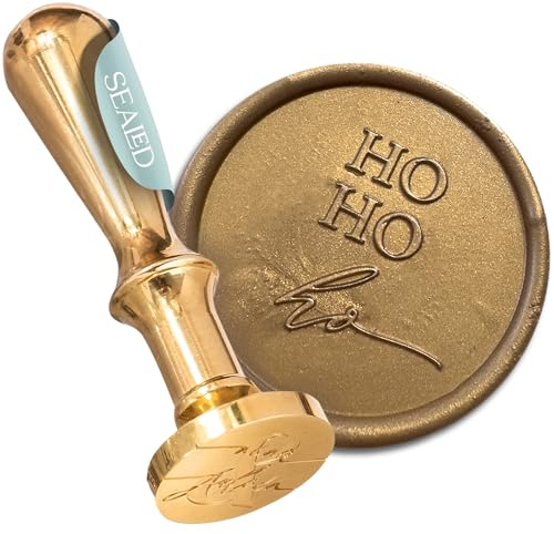 SEALED® Wachssiegel Stempel Weihnachten - Hochwertiger Siegelstempel für Weihnachtskarten & Geschenke - Perfektes Weihnachtssiegel für DIY-Bastelprojekte (Ho Ho Ho)