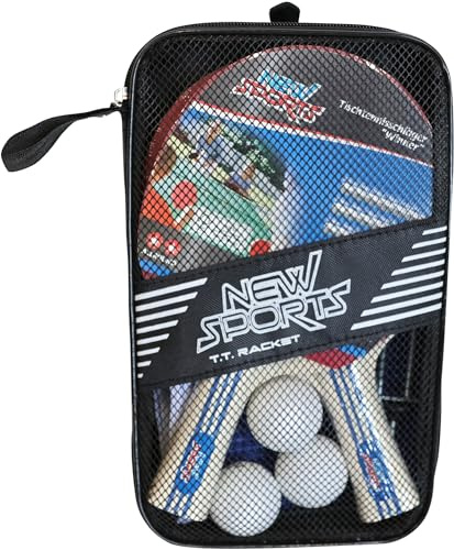 New Sports Set da tennis da tavolo, 2 racchette, 3 palline, con rete
