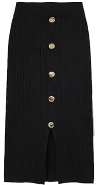 NihaoWXM Gonna Base in Maglia Autunno/Inverno Gonna da Donna a Maniche Lunghe di Media Lunghezza Che stringe Elegante Gonna in Maglione Che Copre i Fianchi Gonna Lunga in Maglia Invernale(Black)