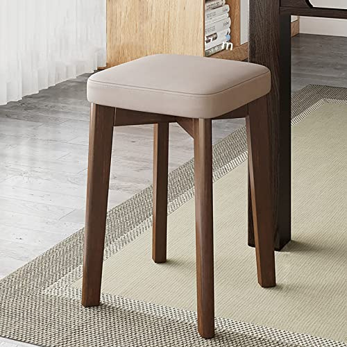 Set di 18 sgabelli da bar moderni da bancone con morbido cuscino, impilabili, in legno, sgabelli da cucina per bagno, piccoli ed eleganti sgabelli da salotto (beige)