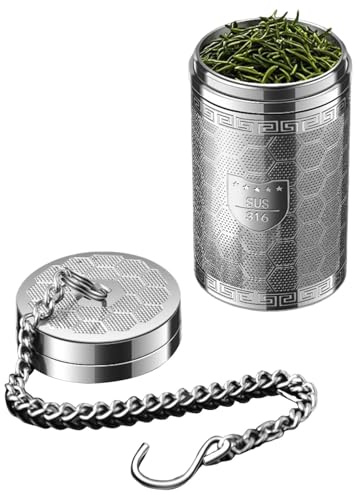 Spargitori per tè sfusi - Infusore in acciaio inossidabile a maglia fine con coperchio | Tè riutilizzabile più ripido per tè verde, a base di e rooibos, filtro da tè resistente facile da