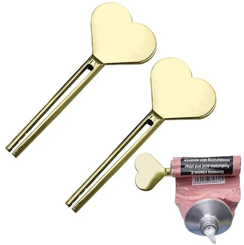 Yulokdwi Presse Tube Dentifrice, 2 Pièces pour Presse-Tube De Dentifrice, Clé pour Rouleau De Tube, Clé pour Presse-Tube en Acier Inoxydable, Presse-Tube De Dentifrice, Presse-Dentifrice Manuel