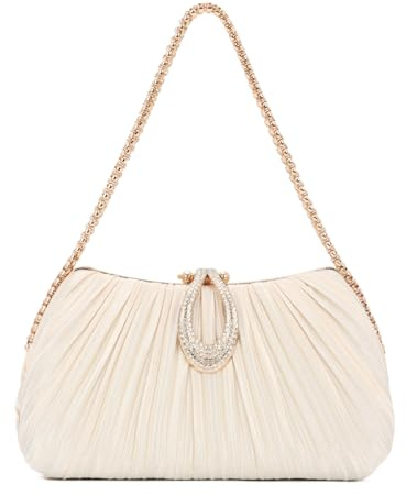 Jywmsc Clutch Taschen für Frauen Abend Clutch Tasche Satin plissiert Handtasche Crossbody Schultertasche für formale Hochzeit