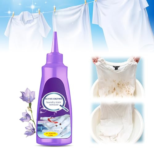 2025 New Stain Remover for Clothes, White Shirt Garment Stubborn Stain Cleaner Oil Remover, Active Enzyme Laundry Clothing Stain Remover Collar Stain Removal Spray (1, 1 Pcs)