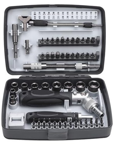 CHEOTIME 68 in 1 Magnetic Screwdriver Set, DIY Ratchet Screwdriver Set with Detachable 180 Degree Rotation Handle, Portable Precision Repair Tool Kit for Furniture Computer