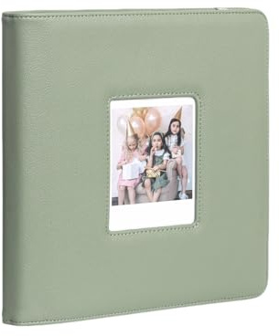 Álbum de fotos de 288 bolsillos anchos compatible con cámara Fujifilm Instax Wide EVO/400/300/210/200, para películas Polaroid 600/i-Type/SX-70, para fotos de 4.25 x 3.5 pulgadas (verde)