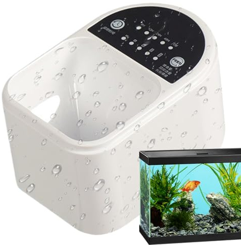 Yulokdwi Alimentador Automático De Peces | Dispensador De Comida Ajustable para Acuarios | De Alimentación Automático para Acuarios con Batería Duradera para Mascotas Durante