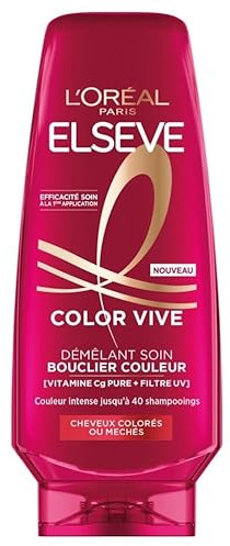 L'Oréal Paris - Après-Shampooing Soin Couleur - Protection Couleur Jusqu'à 10 Semaines - Pour Tous Types de Cheveux Colorés ou Méchés - Enrichi en Pivoine et Filtre UV - Elseve Color-Vive - 300 ml