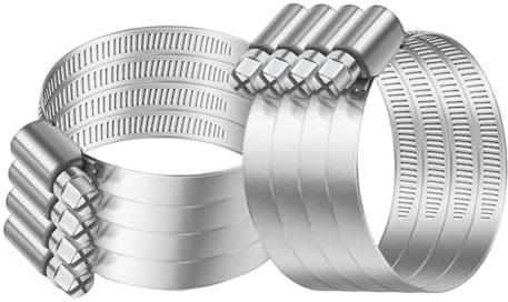 Nhgkju 8 Stück Schlauchschellen Edelstahl Rohrschellen Verstellbare Spannbereich 80-100mm 12mm Breite Schlauchklemmen für Auto, Industrie, Rohrleitung, Garten & Wasserschlauch