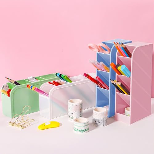 VGECEE 4 Pcs Organizador de Rotuladores y Lápices Organizador Escritorio Organizador Material Escolar Organizadores Boligrafos Escritorio Vertical u Horizontal para Colocar Papelería Lápiz Rotuladores