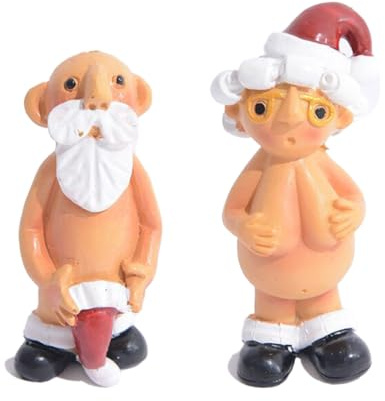 GONZTEL 2 Stück Naughty Santa Christmas Nikolaus Ornament Weihnachtsdeko Nackter Weihnachtsmann Christbaumschmuck Anhänger Weihnachtsdeko Auto Innen