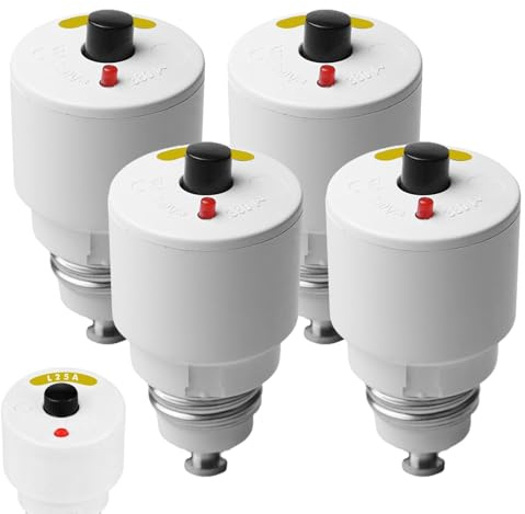 GOMETY Lot de 4 Fusibles à Vis 25 A - Filetage E27 - Caractéristique L (Temporisation Moyenne) - Pour Ancienne Distribution Électrique - Disjoncteur Automatique à Vis Jaune