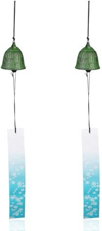 2 Stück Japanisches Windspiel Gusseisen, Japanische Windglocke Gusseisen Traditionelle Glückliche Kleine Windglocken Für Draußen Hängend Gartenfenster Den Innen- Oder Außenbereich