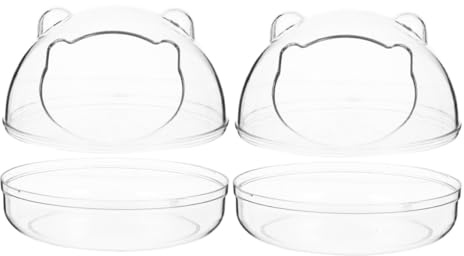 SHINEOFI Bañeras para Hámster 2piezas de Plástico Fondo Antideslizante y Forma Adorable para Suministros de Mascotas en Jaulas y Ambiente de Baño