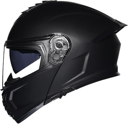 ECE/DOT-godkänd modulär motorcykelhjälm, integralhjälm med vikbar mekanism, dubbelt visir, integralhjälm för män och kvinnor, motorcykel- och skoterhjälm för vuxna. H, L = 57–58 cm