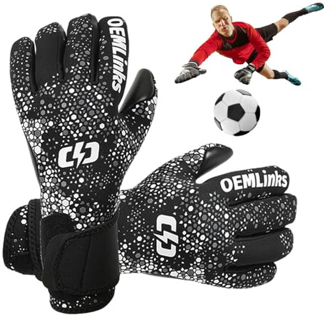 kdkskss Gants De Football pour Gardien De But - Confortables Performance Élevée Réutilisables Respirants,Gants De Football pour Garçons Et Jeunes - pour, Garçons, Filles, Adultes, Adolescents,