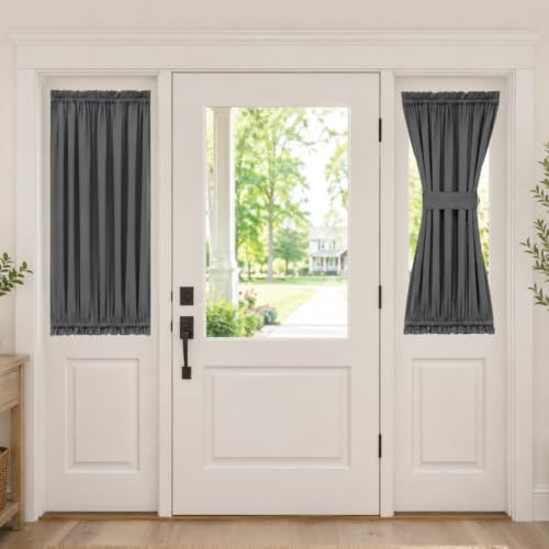Aquazolax Vorhänge für Tür und Fenster, 63,5 x 101,6 cm – Einzel-Panel, kurze Verdunkelung, halbe Türen, Fenstervorhang, wärmeisoliert, geräuschreduzierende Vorhänge (Raffhalter im Lieferumfang