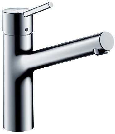 Hansgrohe Spültischarmatur Talis S, 32851000, Einhandmischer für Spüle mit Keramikkartusche, Boltic-Griffverriegelung, QuickClean Reinigungsfunktion, Chrom, 09557 0