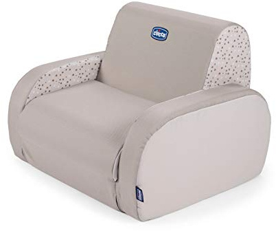 Chicco Twist Poltroncina per Bambini Trasformabile in Chaise Longue e Divanetto, Sedia per Bambini con 3 Configurazioni, Comoda e Leggera, Si Trasforma con 1 Gesto - Per Bambini 12+ Mesi, Grigio