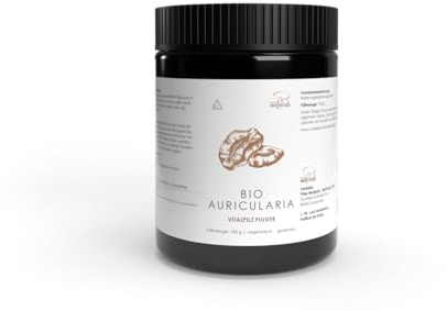 Pilze Wohlrab - Auricularia Pulver Bio - 100 g - Reines Mu Err Pulver mikrofein zermahlen - Höchste Bio-Qualität - Vitalpilze Pulver - 1 Dose