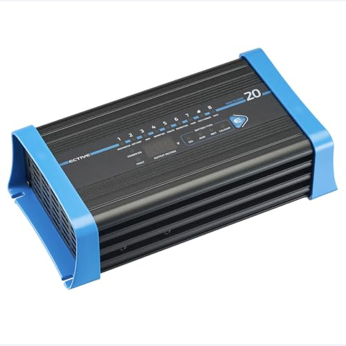 ECTIVE Multiload 20 Batterieladegerät, 20A, 12V, 8 Stufen, automatisch | mit Erhaltungsladung, Starthilfe, Autobatterie Ladegerät, Erhaltungsgerät, Batterieerhaltungsgerät für Nass, Gel Batterie