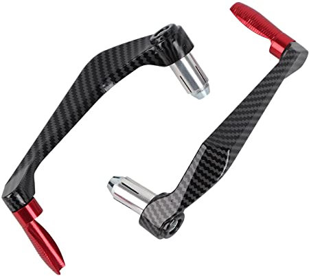 paraleve moto + 7/8 pollici Paramani universali per motocicli Manubrio Paramani Protezione per manubrio in lega di alluminio(Rosso)