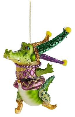 BUTLERS Weihnachtskugel Crazy Kroko Hang ON | Christbaumkugel Glas, Weihnachtsbaumschmuck lustig, kreative Baumschmuck für Weihnachten, Weihnachtsdeko für Girlande & Weihnachtsbaum Deko