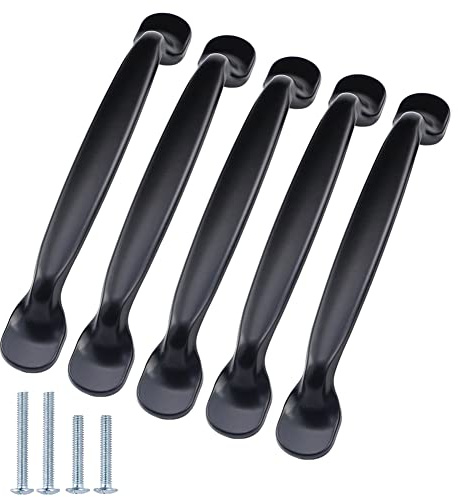 imatenn 20 Stück schwarze Schrankgriffe, bogenförmige Schrankknöpfe, Möbelgriffe für Küche Kleiderschrank Schublade, 128 mm Lochmitten