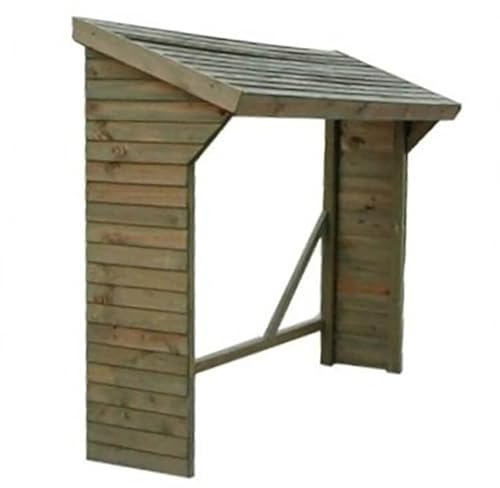 milani home - legnaia da esterno in legno di pino impregnato, 217 x 80 x 180 cm, porta legna da giardino