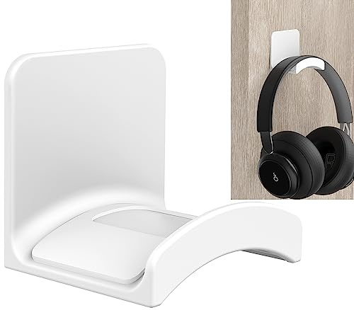 SOKUSIN Headphone Stand Headset Holder - Adhesive Gaming Earphones Hanger, Universal Desk Wall Mount Hook for All Headphone/Controller, Compatible with Beats, AirPods Max,Sony, JBL (White)
