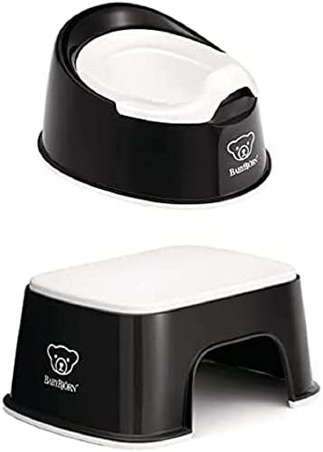 Bundle of BabyBjörn Cleveres Töpfchen, Schwarz/Weiß + BabyBjörn Tritthocker, Schwarz/Weiß