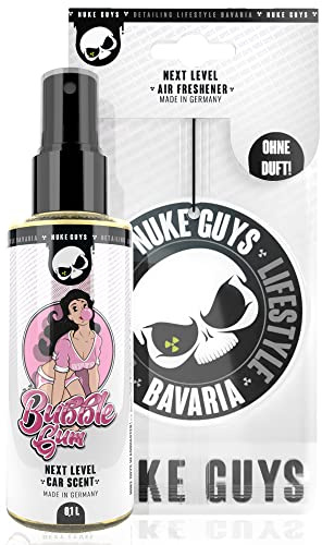 Nuke Guys Car Scent - Auto Duft Spray - 100ml Bubblegum Autoparfüm - Praktischer Lufterfrischer für den Innenraum, angenehmer Autoduft + Anhänger