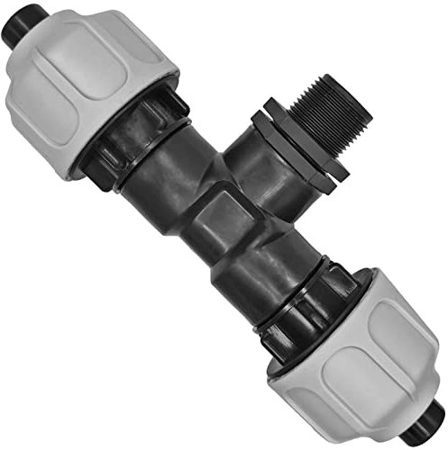 Klemmverbinder für Spiralschlauch | Ø innen 20mm | T-Stück mit 1 Zoll Außengewinde AG Fitting Kupplung Saugschlauch