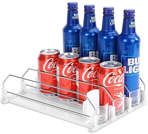 BingoHive Automático Dispensador Latas Nevera Organizador Latas Frigorífico Refrigerador Cocina Despensa Almacenamiento 12 latas de tamaño estándar de 330ML 440ML 500ML Cerveza Soda Refrescos Bebidas