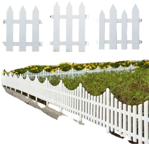 Gartenzaun, Kunststoffzaun, Hof, weiß, flexible Zaundekoration, Kunststoffzaun, 5 Stück, für Hofdekoration