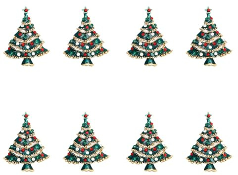 VALICLUD 8 Stk Weihnachtsbaum Brosche Weihnachtsabzeichen Weihnachtsdekoration Baumförmige Brosche Weihnachtsbruststift Weihnachtsbrosche Urlaubs-goodie-bag-füller Weihnachtsbrustnadel
