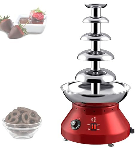 Fuente de chocolate grande, máquina eléctrica para derretir chocolate caliente de 4 o 5 niveles con base de olla para derretir chocolate con temperatura ajustable, para cumpleaños infantiles,5Tiers
