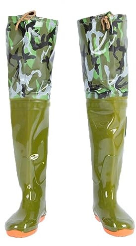 QTTYREV Wathosen zum Angeln, Hüftstiefel, 60 cm hoch, für Wathosen, Hüftstiefel für Outdoor und Jagd für Herren und Damen