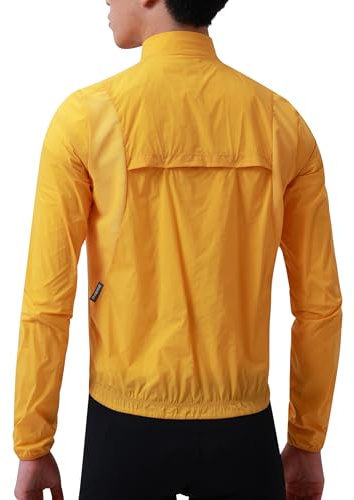 INBIKE Windjacke Fahrradjacke Herren Dünn Fahrrad Leicht Sommer Atmungsaktive Winddicht Reflektierend Laufjacke Sport Rennrad City Freizeit MTB Gelb L