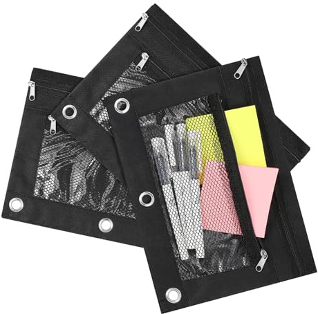 DIYEAH 3stücke Federmäppchen Aus Oxford-Stoff Mit Reißverschluss Mesh-Taschen Mit Transparentem Netzdesign Und Leicht Für Schreibwaren Und Stifte Geeignet Für Männer Und Frauen