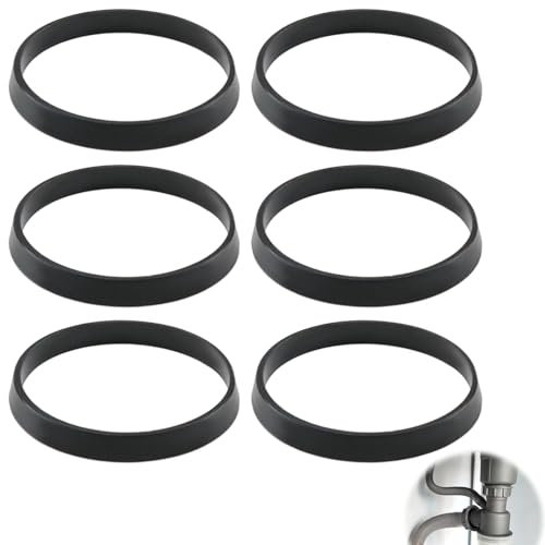 6 Pcs Rubber Seal Washers for Plumbing, 43mm Sink Drain Pipe Gasket, U Bend Seal Ring, for Odour Trap Siphon, 1/2 Inch Drain Pipe Fittings