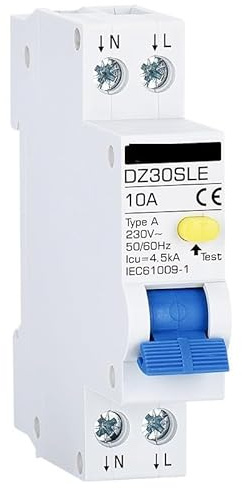 LATEAU Disjoncteur,Interrupteur Différentiel Disjoncteurs différentiels Type A 30MA 220V Disjoncteurs différentiels 1P+N 10A 16A 20A 25A 32A Protection Contre Les surcharges et Les fuites(10A)